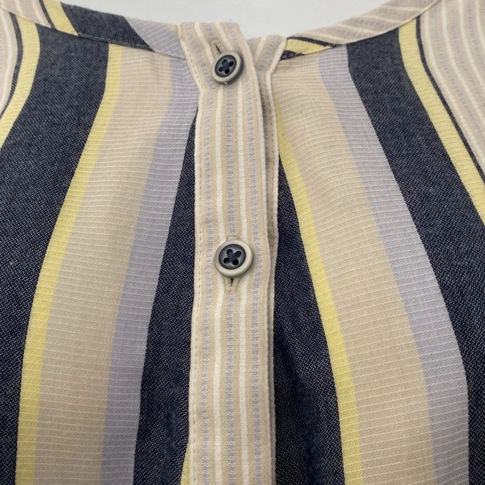 Travis Mathew Lucky Loo Twill Tie Waist Romper Striped - M - Picture 9 of 14